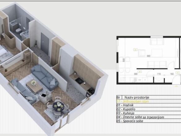 Garsonjera 44 m² – Podkošljun, Budva — fotografija 18