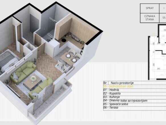 Garsonjera 44 m² – Podkošljun, Budva — fotografija 19