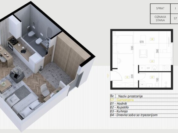Garsonjera 31 m² – Podkošljun, Budva — fotografija 13