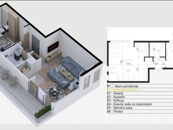 Garsonjera 44 m² – Podkošljun, Budva — fotografija 17