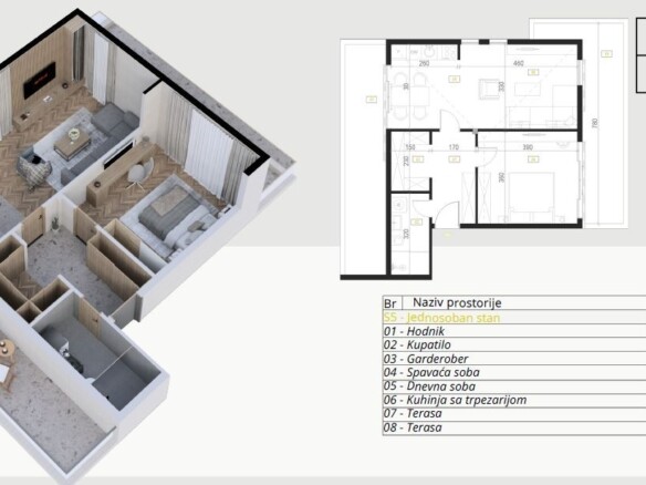 Garsonjera 44 m² – Podkošljun, Budva — fotografija 14