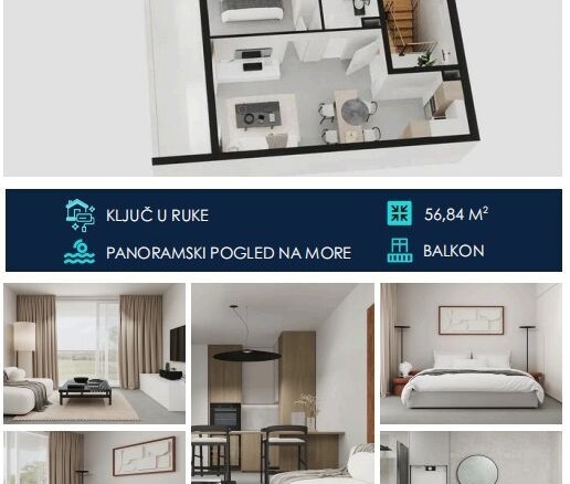 Jednosoban stan 57 m² – Tivat — fotografija 16