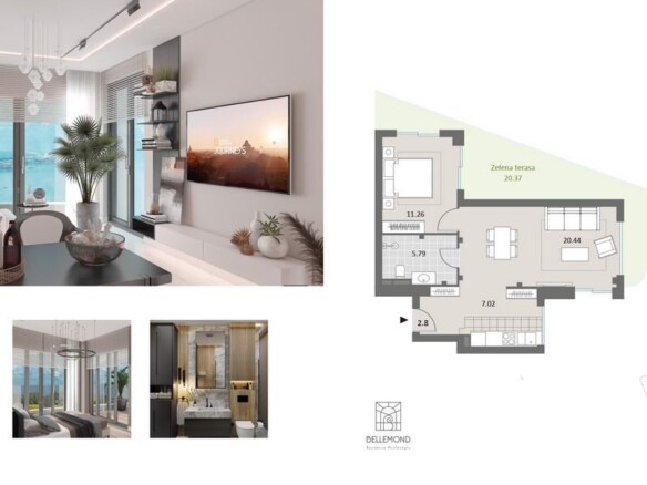 Jednosoban stan 74 m² – Bečići, Budva — fotografija 11