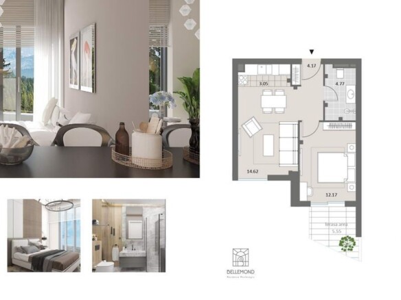 Jednosoban stan 74 m² – Bečići, Budva — fotografija 13