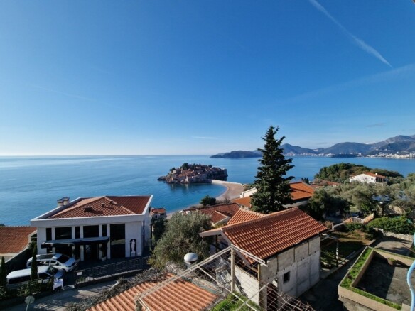 Dupleks trosoban stan sa pogledom na more, Sveti Stefan, Budva — fotografija 19