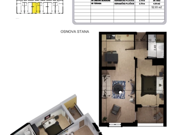 Dvosoban stan 60 m² – Bar — fotografija 2