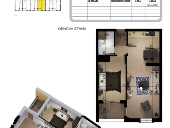 Jednosoban stan 53 m² – Bar — fotografija 2