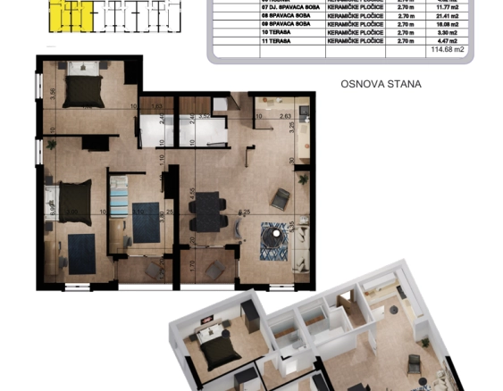 Trosoban stan 115 m² – Bar — fotografija 2