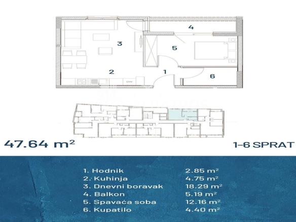 Jednosoban stan 48 m² – Ilino, Bar — fotografija 3