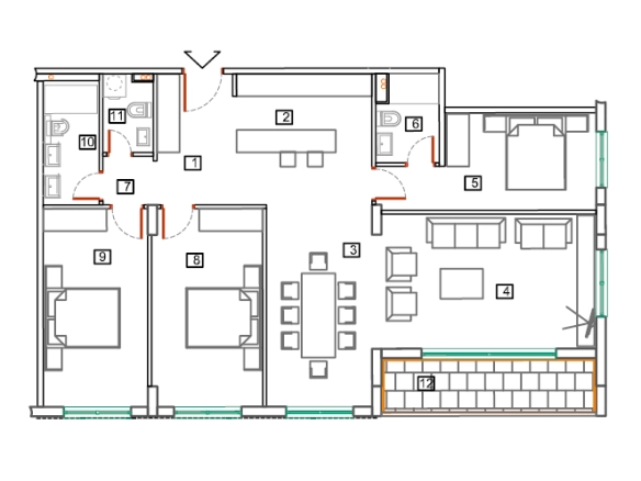 Jednosoban stan 66 m² – Bečići, Budva — fotografija 5