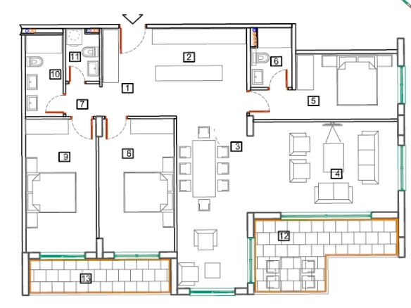 Jednosoban stan 66 m² – Bečići, Budva — fotografija 13