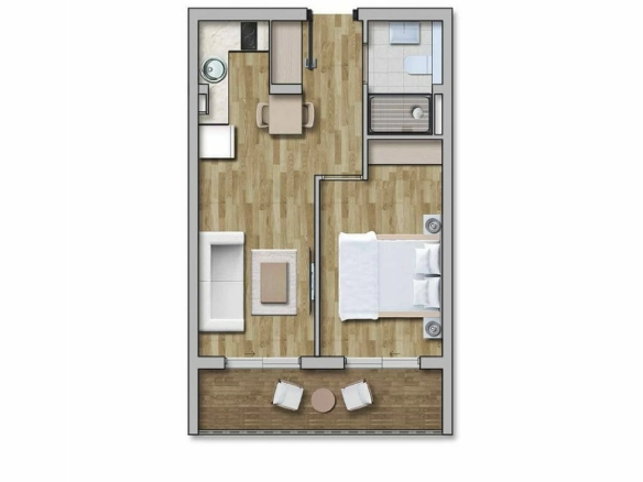 Garsonjera 26 m² – Kavač, Kotor — fotografija 9