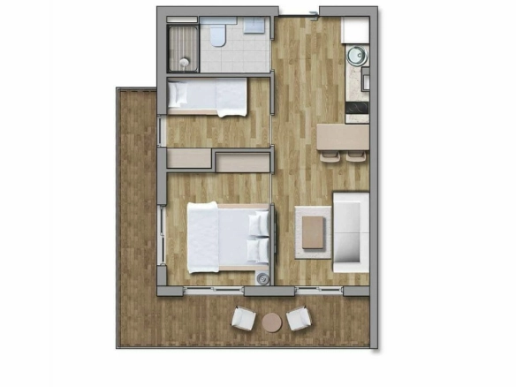 Garsonjera 26 m² – Kavač, Kotor — fotografija 12