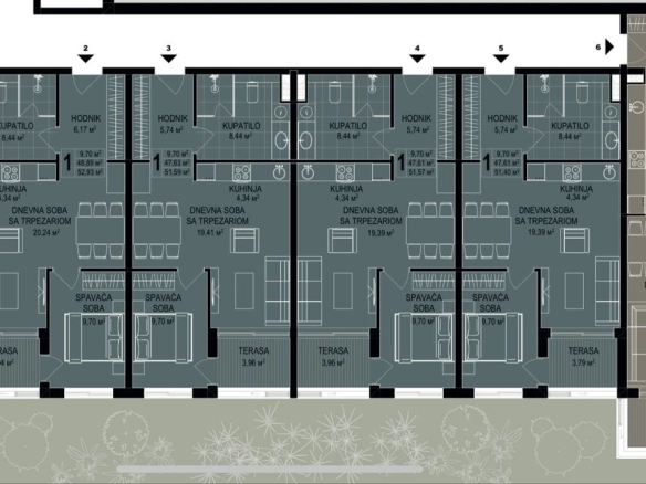 Jednosoban stan 52 m² – Bečići, Budva — fotografija 5