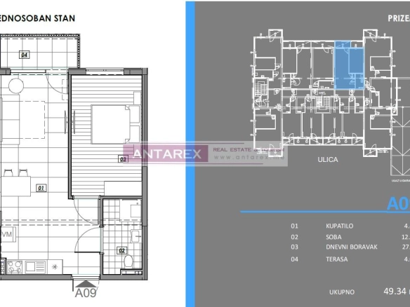Jednosoban stan 49 m² – Radanovići, Kotor — fotografija 5