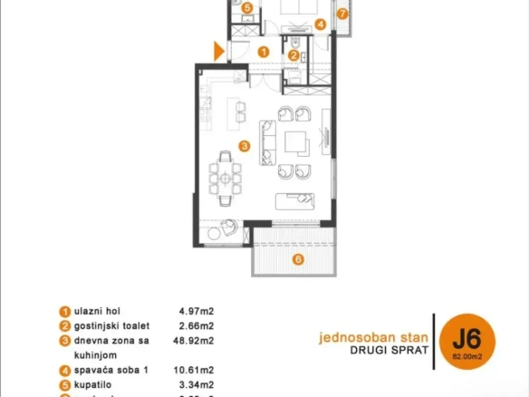 Jednosoban stan 66 m² – Tivat — fotografija 5