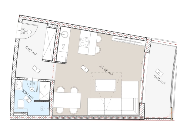 Garsonjera 42 m² – Bečići, Budva — fotografija 9