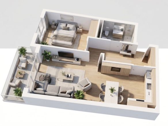 Jednosoban stan 57 m² – Bečići, Budva — fotografija 5