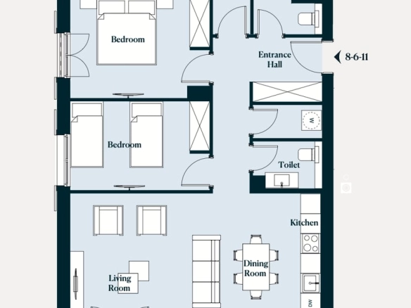 Trosoban stan 107 m² – Luštica — fotografija 7